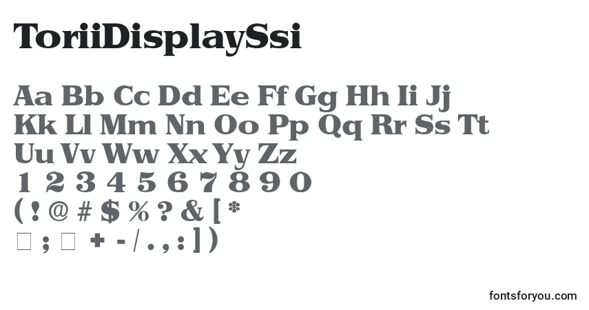 Czcionka ToriiDisplaySsi – alfabet, cyfry, specjalne znaki