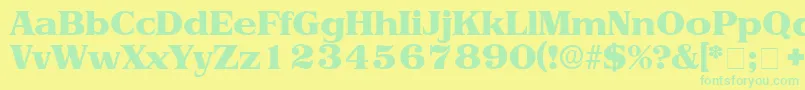 ToriiDisplaySsi Font – Green Fonts on Yellow Background