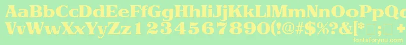 フォントToriiDisplaySsi – 黄色の文字が緑の背景にあります