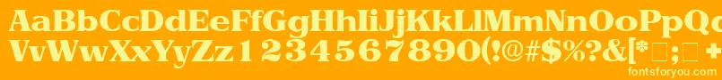 ToriiDisplaySsi-fontti – keltaiset fontit oranssilla taustalla