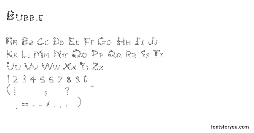 Schriftart Bubble (115868) – Alphabet, Zahlen, spezielle Symbole