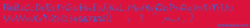 Bubble Font – Blue Fonts on Red Background