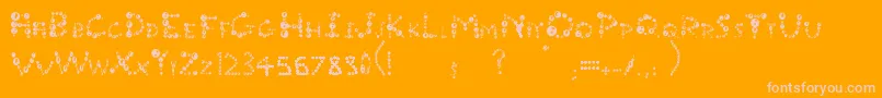 Bubble-Schriftart – Rosa Schriften auf orangefarbenem Hintergrund