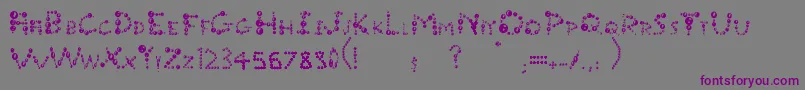 Czcionka Bubble – fioletowe czcionki na szarym tle