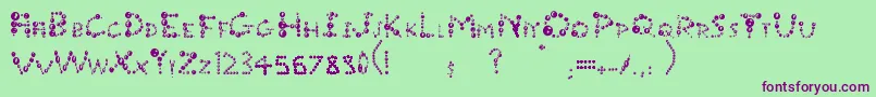 Bubble Font – Purple Fonts on Green Background