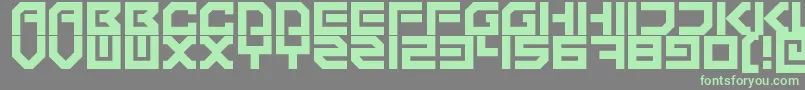 TechnonomiconRegular-Schriftart – Grüne Schriften auf grauem Hintergrund