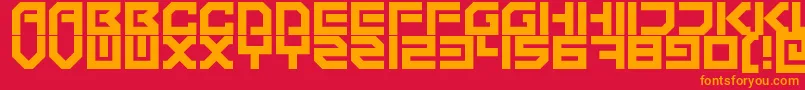 TechnonomiconRegular Font – Orange Fonts on Red Background