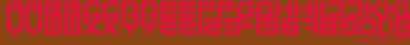 TechnonomiconRegular Font – Red Fonts on Brown Background