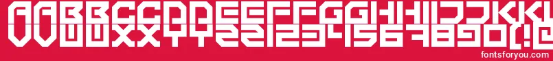 TechnonomiconRegular Font – White Fonts on Red Background