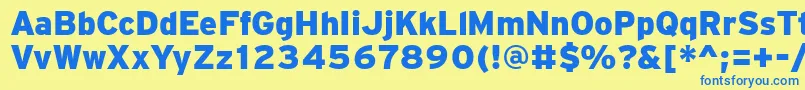 PftransitBlack Font – Blue Fonts on Yellow Background