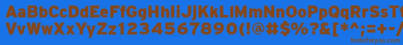 PftransitBlack Font – Brown Fonts on Blue Background