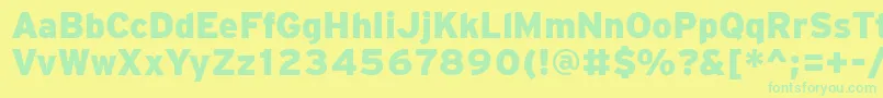 PftransitBlack Font – Green Fonts on Yellow Background