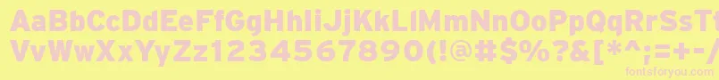 フォントPftransitBlack – ピンクのフォント、黄色の背景