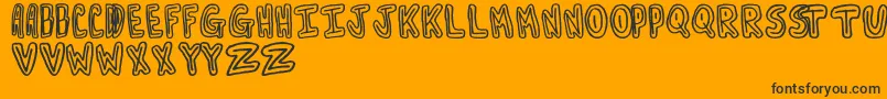 Czcionka Turnaround – czarne czcionki na pomarańczowym tle