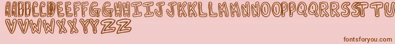 Turnaround Font – Brown Fonts on Pink Background