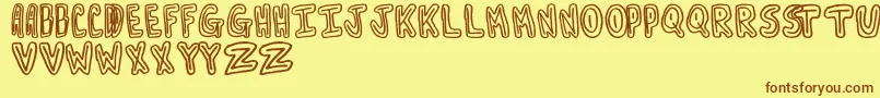 Turnaround Font – Brown Fonts on Yellow Background