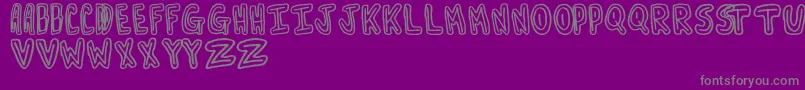 Turnaround-Schriftart – Graue Schriften auf violettem Hintergrund