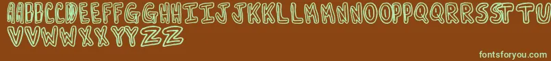 Turnaround Font – Green Fonts on Brown Background