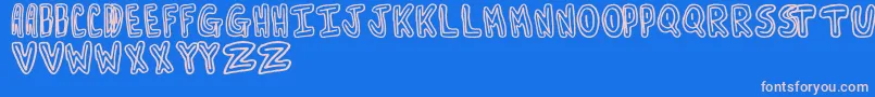 Turnaround Font – Pink Fonts on Blue Background