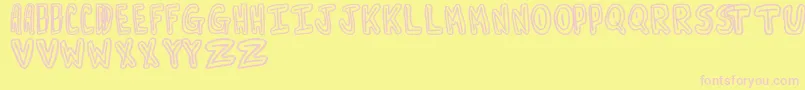 Turnaround Font – Pink Fonts on Yellow Background