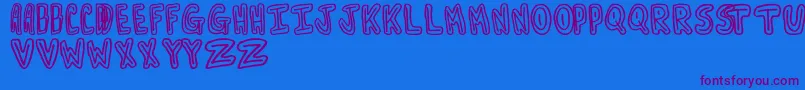 Turnaround Font – Purple Fonts on Blue Background