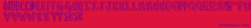 Turnaround-Schriftart – Violette Schriften auf rotem Hintergrund