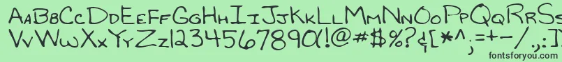 RandyRegular Font – Black Fonts on Green Background