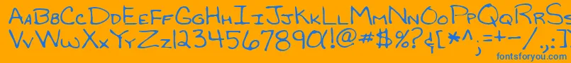 RandyRegular Font – Blue Fonts on Orange Background