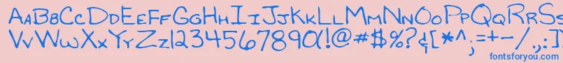 RandyRegular Font – Blue Fonts on Pink Background