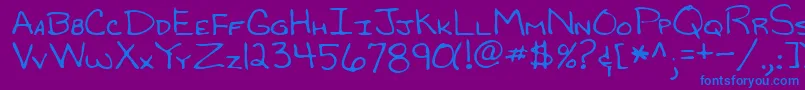 フォントRandyRegular – 紫色の背景に青い文字
