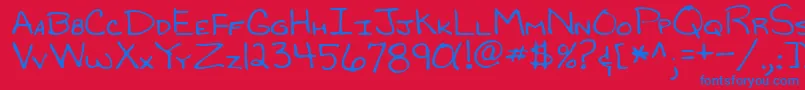 RandyRegular Font – Blue Fonts on Red Background