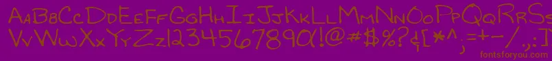 RandyRegular Font – Brown Fonts on Purple Background