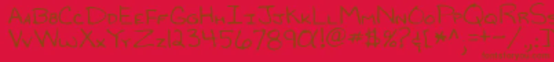 フォントRandyRegular – 赤い背景に茶色の文字