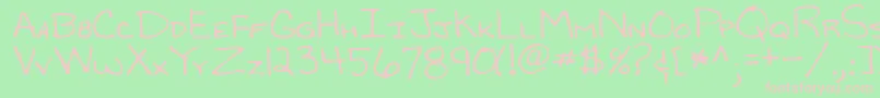 RandyRegular-fontti – vaaleanpunaiset fontit vihreällä taustalla