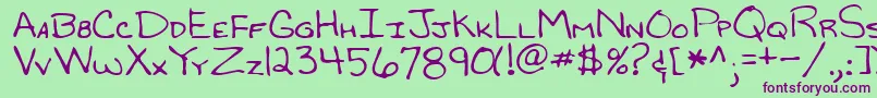 RandyRegular Font – Purple Fonts on Green Background