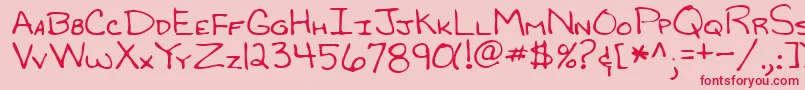 RandyRegular Font – Red Fonts on Pink Background