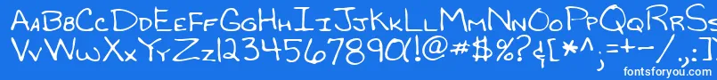 フォントRandyRegular – 青い背景に白い文字
