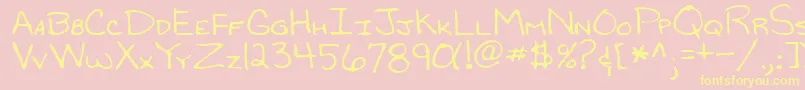RandyRegular-Schriftart – Gelbe Schriften auf rosa Hintergrund