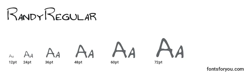 RandyRegular Font Sizes