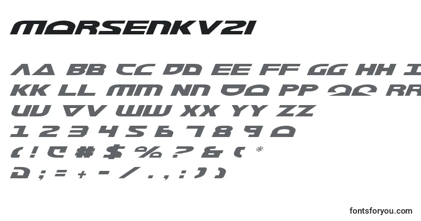 Schriftart Morsenkv2i – Alphabet, Zahlen, spezielle Symbole