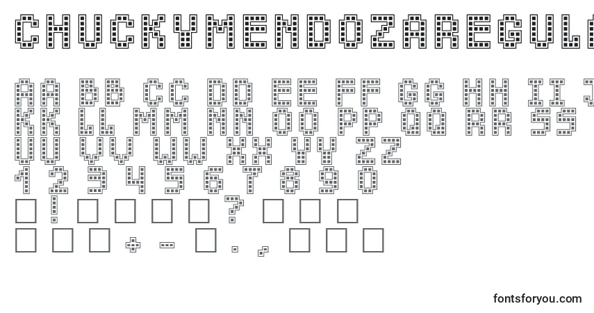 Schriftart ChuckyMendozaRegular – Alphabet, Zahlen, spezielle Symbole