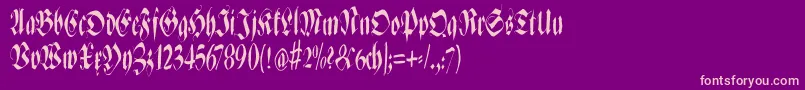 Zenfraxfreestylecondensed-fontti – vaaleanpunaiset fontit violetilla taustalla