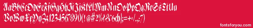 フォントZenfraxfreestylecondensed – 赤い背景に白い文字