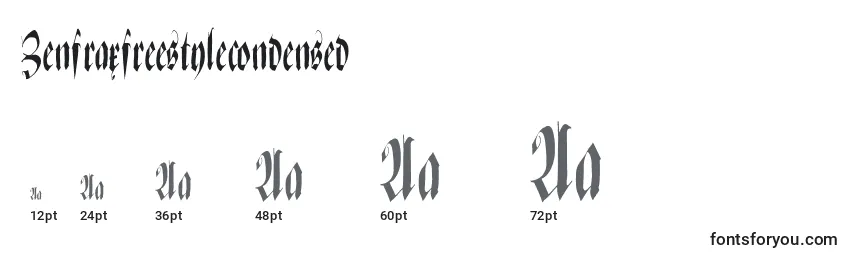Größen der Schriftart Zenfraxfreestylecondensed