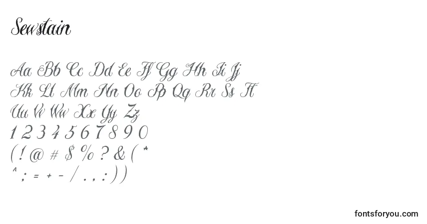 Шрифт Sewstain – алфавит, цифры, специальные символы