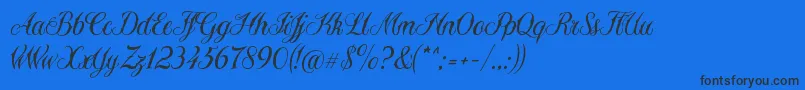 Sewstain Font – Black Fonts on Blue Background