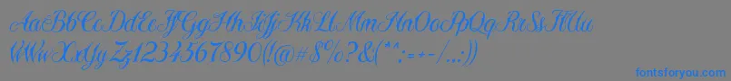 Sewstain Font – Blue Fonts on Gray Background