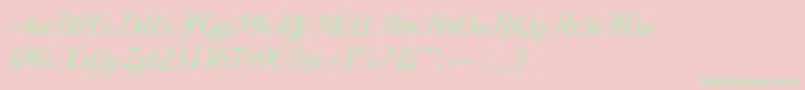 Sewstain Font – Green Fonts on Pink Background