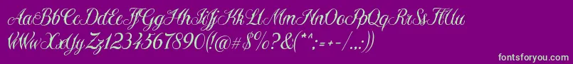 Sewstain Font – Green Fonts on Purple Background