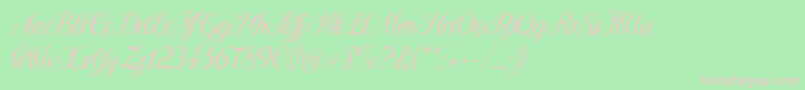 Sewstain Font – Pink Fonts on Green Background